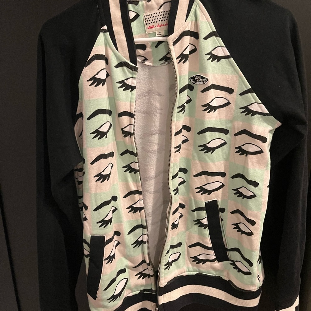 Vans rare zip up bomber jacket eye checkered pattern